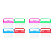 8Pcs Transparent Plastic Fish Breeding Box with Handle for Small Pets
