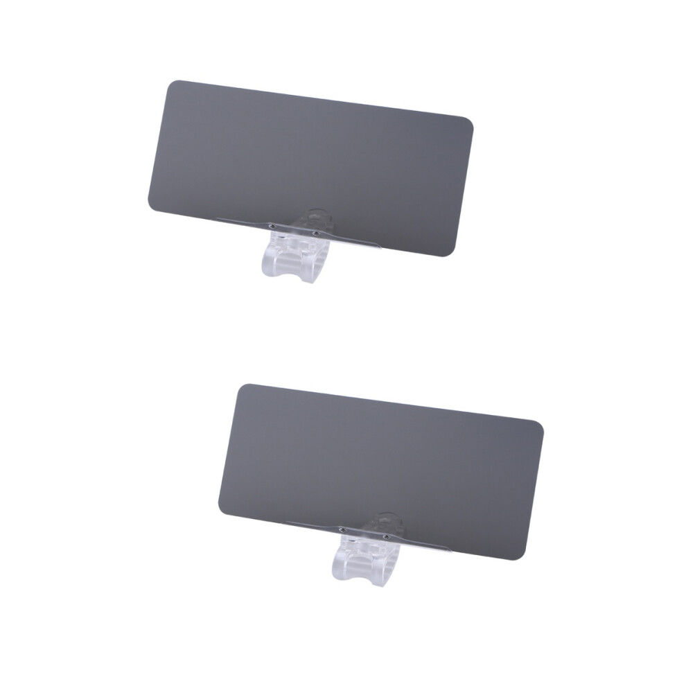 2Pcs Car Visor Extender Acrylic Sun Glare Shield For Vehicle Use Grey 3703108482507