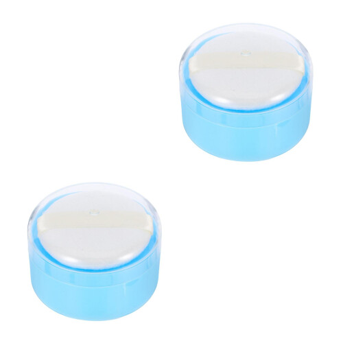 2 Pieces Portable Container Box For Talcum Boxes Puff And