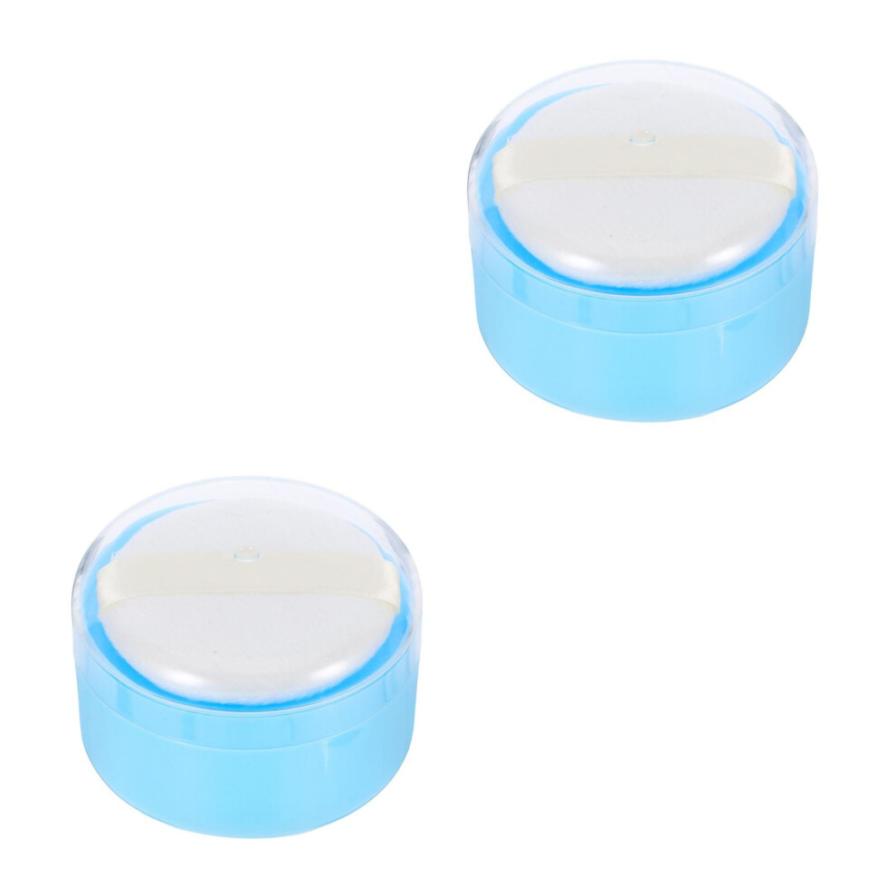Totority 2 Pieces Portable Container Box For Talcum Boxes Puff And