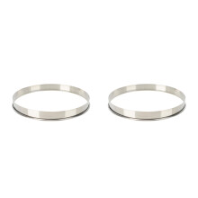 2Pcs Stainless Steel Pizza Saucing Rings for Home Baking Silver