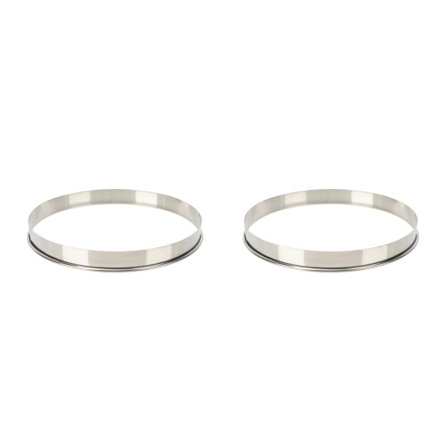 2Pcs Stainless Steel Pizza Saucing Rings for Home Baking Silver