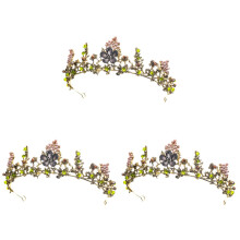 3pcs Bride Crown Headband Wedding Headdress Party Hair Ornament