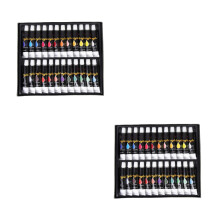 48Pcs DIY Acrylic Paint Set Vibrant Colors Portable Painting Supplies