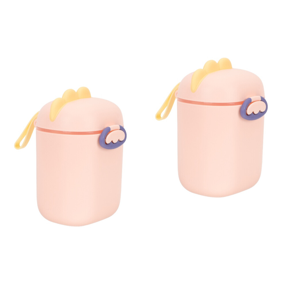 2Pcs Milk Powder Dispenser Infant Snack Container Portable Travel Pink Villcase