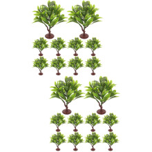 20Pcs Decorative Plastic Miniature Trees Assorted Color for Decor