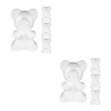 8Pcs White Foam Bear Mold DIY Craft Model for Valentine and Party