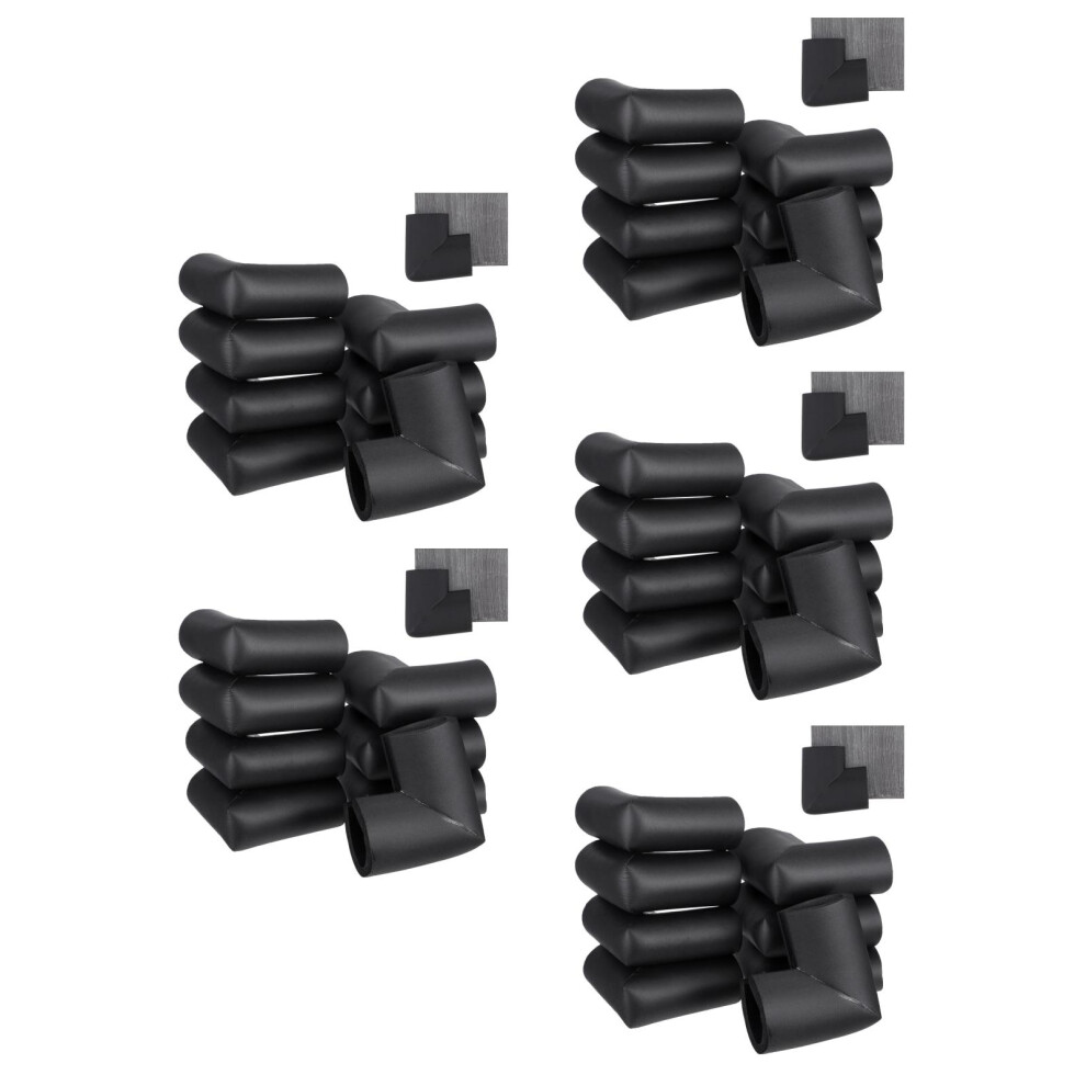 60Pcs Foam Furniture Corner Protectors U-Shaped Safety Covers Black Ohphcall