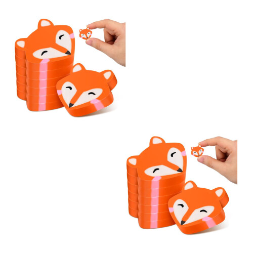 100Pcs Orange Tpr Fox Erasers for Students Durable Sketching & Drawing
