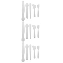15Pcs Mini Metal Skincare Spatulas Silver Makeup Cream Scoops for Home