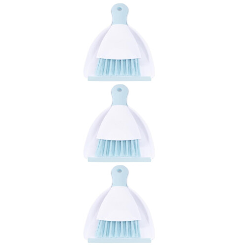 3Pcs Handy Plastic Desktop Broom and Dustpan Set Cleaning Tools Multi