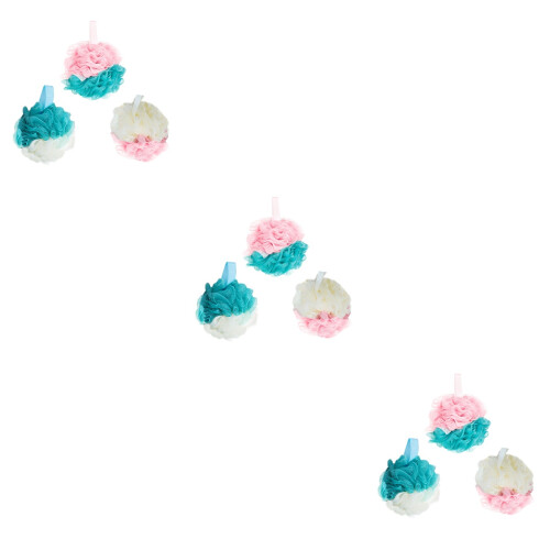 9Pcs Mesh Bath Balls Assorted Color Shower Ball Soft Exfoliating Bath