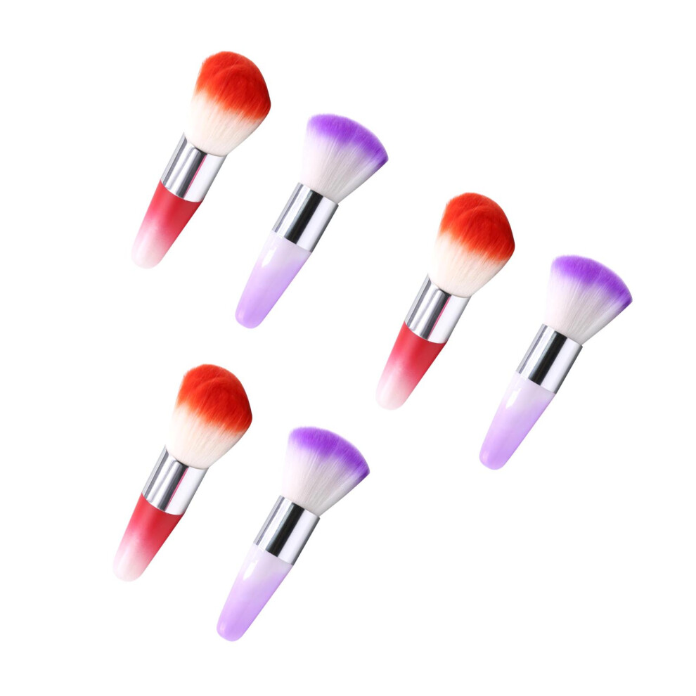 Artibetter 6Pcs Assorted Color Nail Brush For Dust Cleaning Makeup And Nail Art
