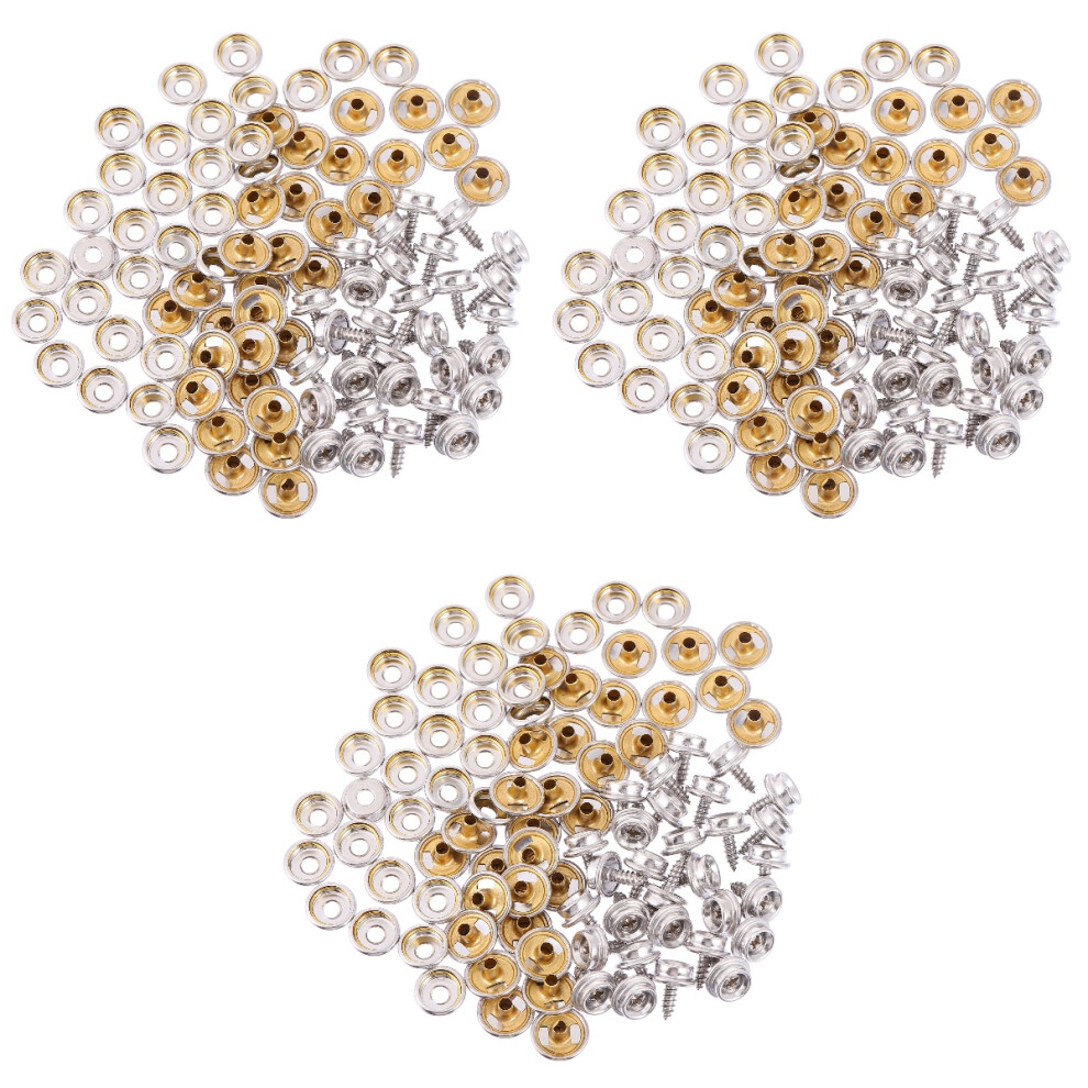 3Sets Boat Canvas Snap Kit Durable Copper Marine Fastener In Silver 3703108413402