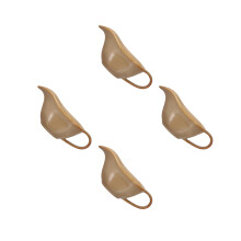4Pcs Light Brown Ceramic Gravy Boat with Spout Pourer for Home Serving