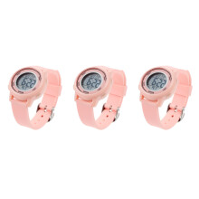 3Pcs Kids Pink Digital Backlight Watch Electronic Wristwatch Gift