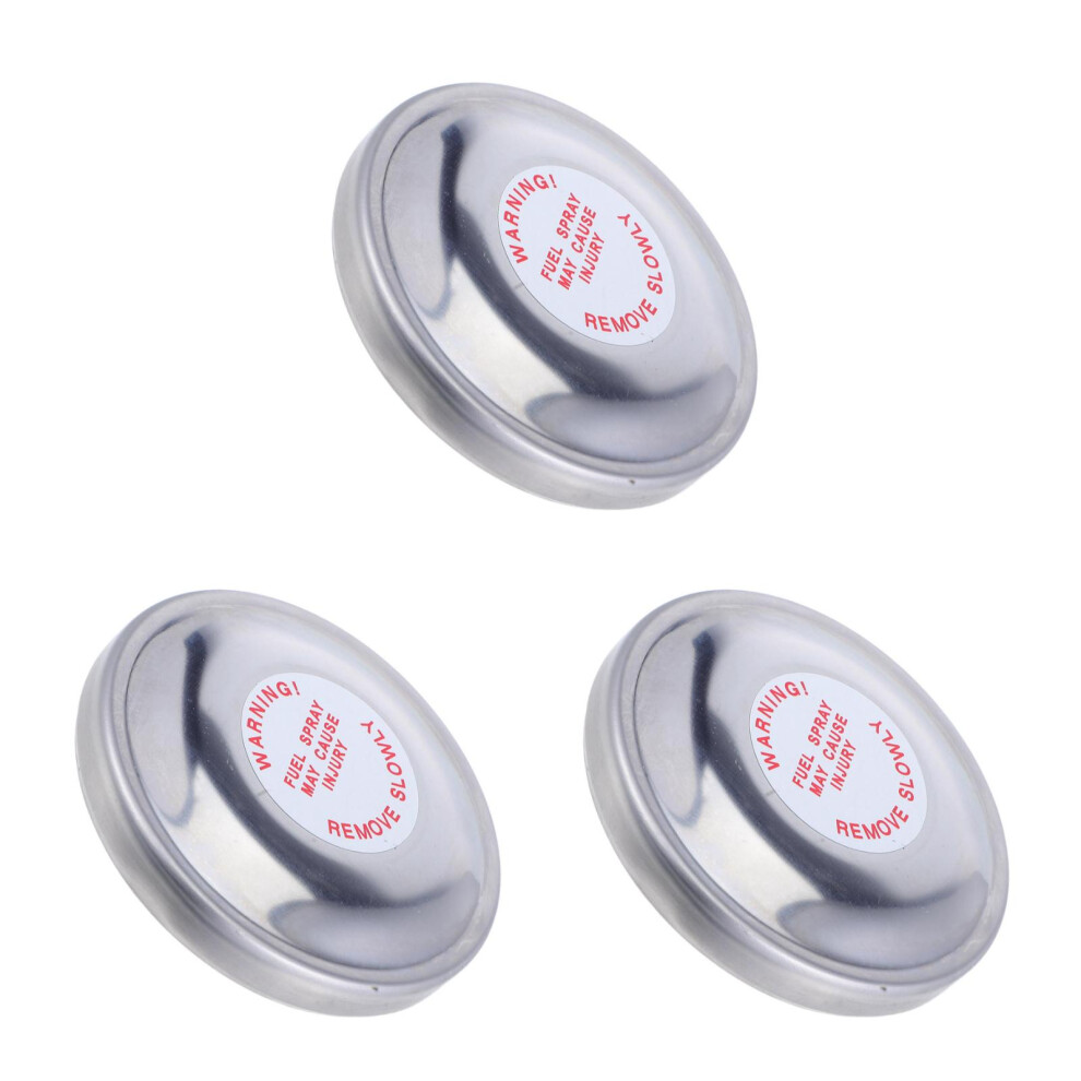 3Pcs Metal Tractor Fuel Tank Cap For 1000 10Tw Farm Use Silver 3703108438375
