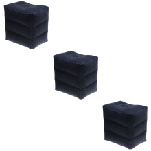 3Pcs Inflatable Foot Rest Cushion Blue PVC for Travel
