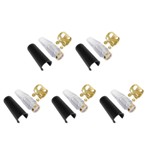 5 Sets Saxophone Mouthpiece Altosoprano Protective Cap Pad Saver