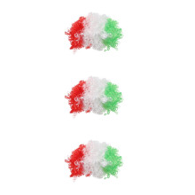 3Pcs Soccer Fan Flag Color Curly Wig Fiber Football Headpiece