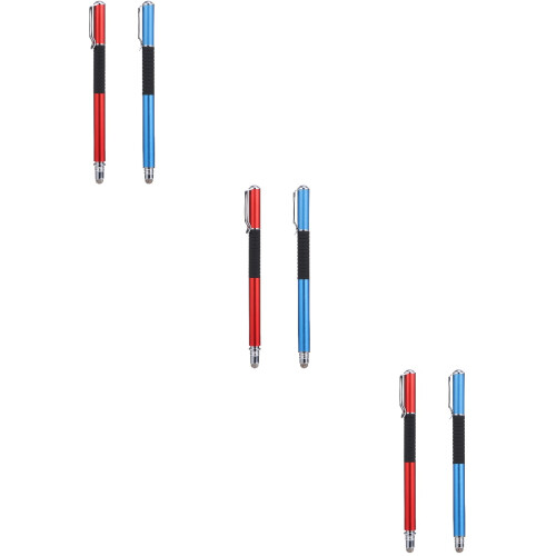 3Pcs Capacitive Pen Stylus Blue Red Soft Nib Accurate Writing Drawing