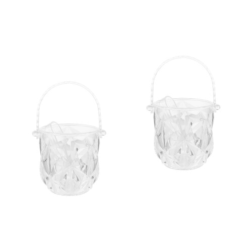 2Sets Transparent Bar Ice Bucket Practical Storage Bucket with Clip