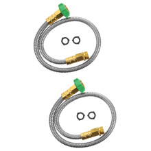 2Sets Short Flexible Stainless Steel Garden Hose 3Ft Metal Water Hose