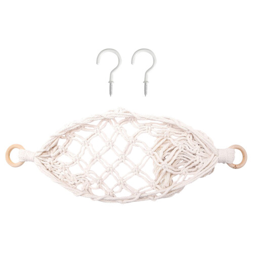 4Sets Decorative Hand-Made Fruit Hammock Beige Space-Saving Basket