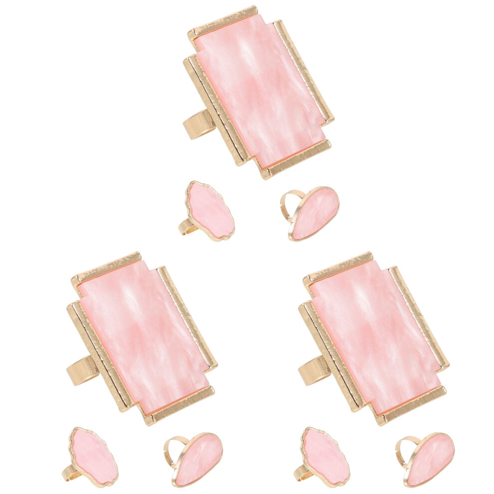 Ohphcall 9Pcs Marble Nail Art Palette Assorted Color Mixing Plates For Manicure