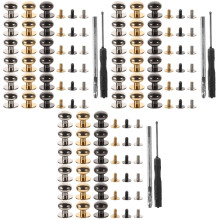 180Sets Practical Brass and Iron Rivet Studs Screw Kit Assorted Colors