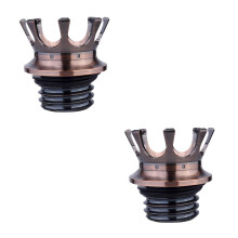 2Pcs Dark Brown Metal Fuel Tank Cover for Motorcycle Rotary Style