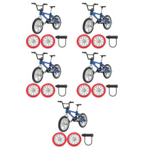 5Sets Blue Alloy Toy Realistic Mountain Finger Bicycle Model