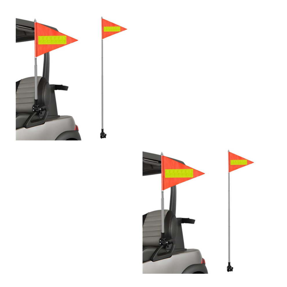 Ohphcall 2Pcs Reflective Cart & Wheelchair Safety Telescopic Flags