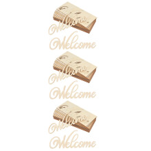 60Pcs Sturdy Wooden Hanging Welcome Sign Ivory for Home and Shop