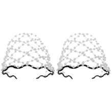 2Pcs Elegant Pearl Headband Wedding Tiara Romantic Bridal Hairband