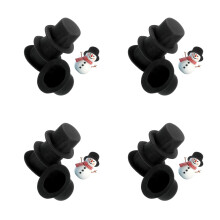 16Pcs Black Mini Top Hats Snowman Caps for Handmade Decor & DIY Crafts