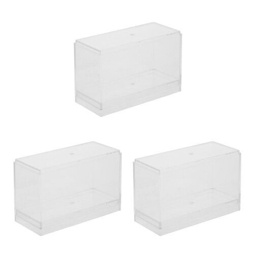 3Pcs Acrylic Model Car Display Case Clear Cover Home Use