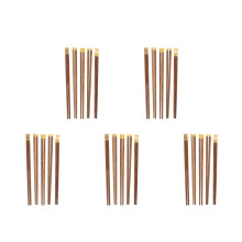5Sets Natural Wood Chopsticks Reusable Korean Japanese Style Tableware