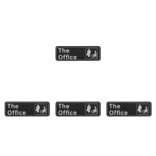 4Pcs Black Acrylic Office Door Signs Easy to Install Decor