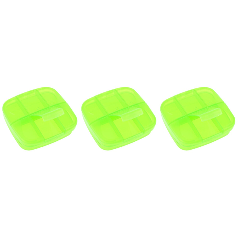 Villcase Green 3Pcs Portable Weekly Pill Dispenser Organizer