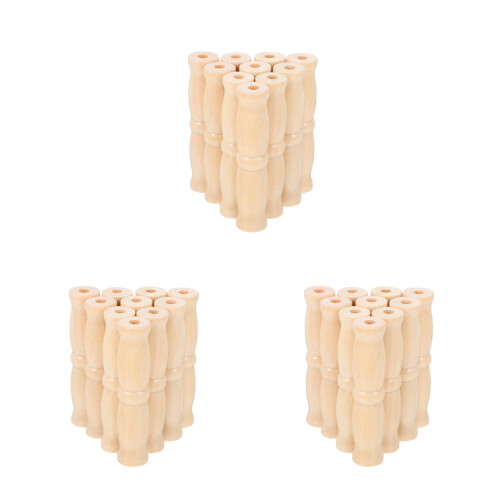 30Pcs Multipurpose Wooden Bucket Handle Beige Ergonomic Grip