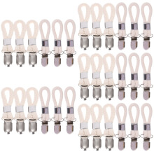 30Pcs Versatile White Cotton Loop Tea Towel Holder Clips for Home Use