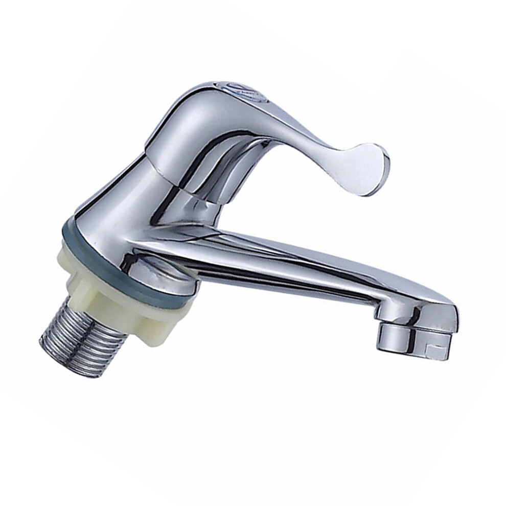 Silver Zinc Alloy Bathroom Faucet Single Cold Water Tap For Sink 3701942249935