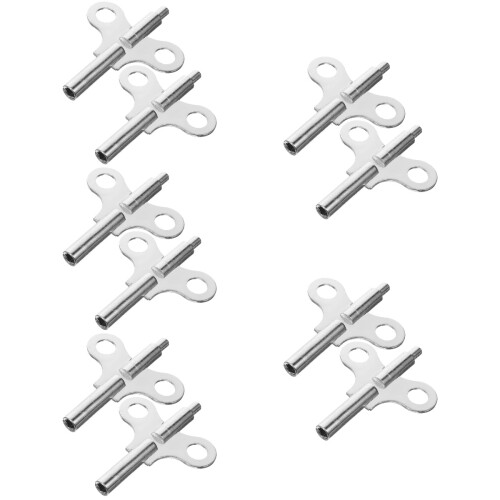 10Pcs Lightweight Steel Clock Winding Keys Silver Clock tools