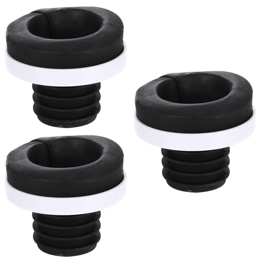 3Pcs Black Pp Urinal Seal Rings Practical Leakproof Sealing Washer 3703348664978