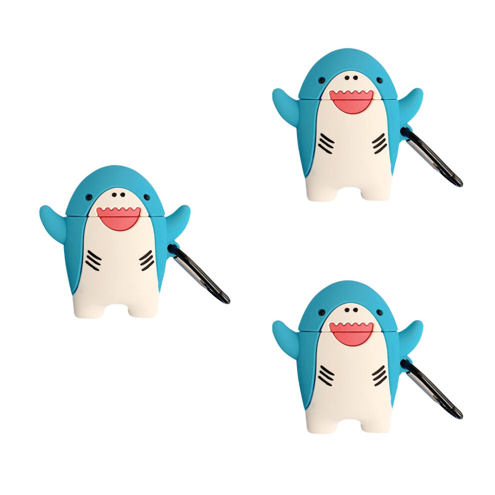 3Pcs Cartoon Shark Silicone Wireless Earphone Protector 3701942249430