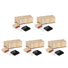 5Sets Compact Small Wooden Stamps Multi Color for Scrapbook and DIY