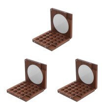 3Pcs Handcrafted Walnut Wood Mini Paint Palettes Travel Watercolor Set