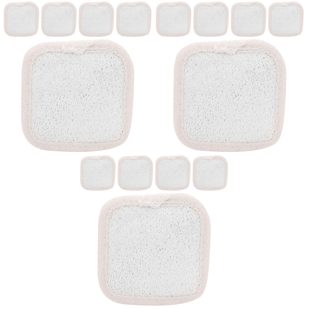 Ohphcall Beige 15Pcs Durable Bath Shower Loofah Sponge For Radiant Complexion