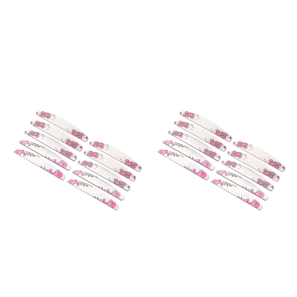 Villcase 20Pcs Practical Half Moon Nail Files For Natural And False Nail Care